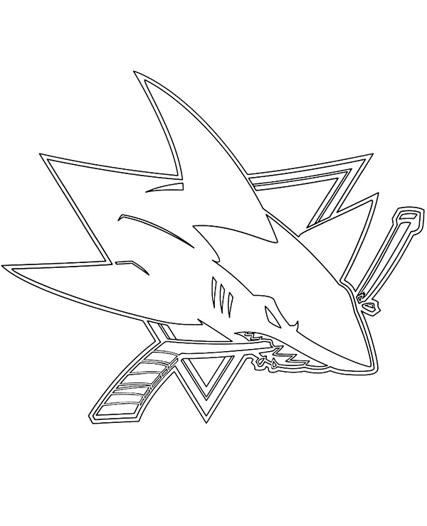 San jose sharks crest coloring page