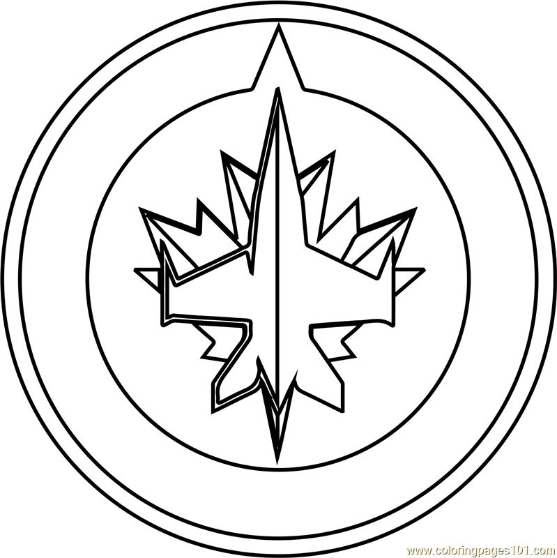 Winnipeg jets logo coloring page for kids