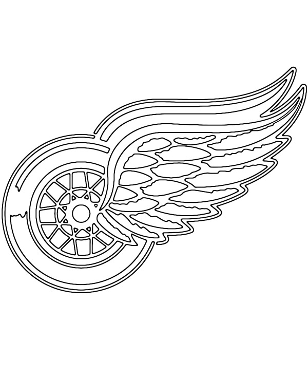 Detroit red wings crest coloring page