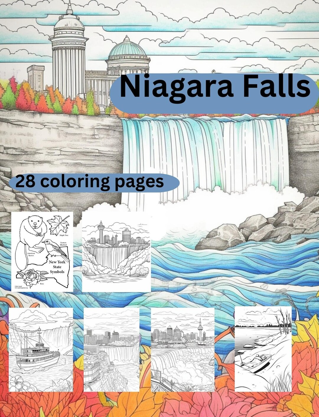 Niagara falls coloring pages