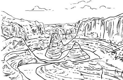 Niagara falls coloring page