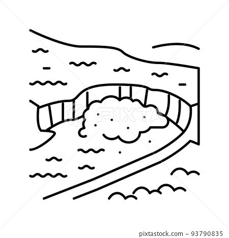 Niagara falls line icon vector illustration