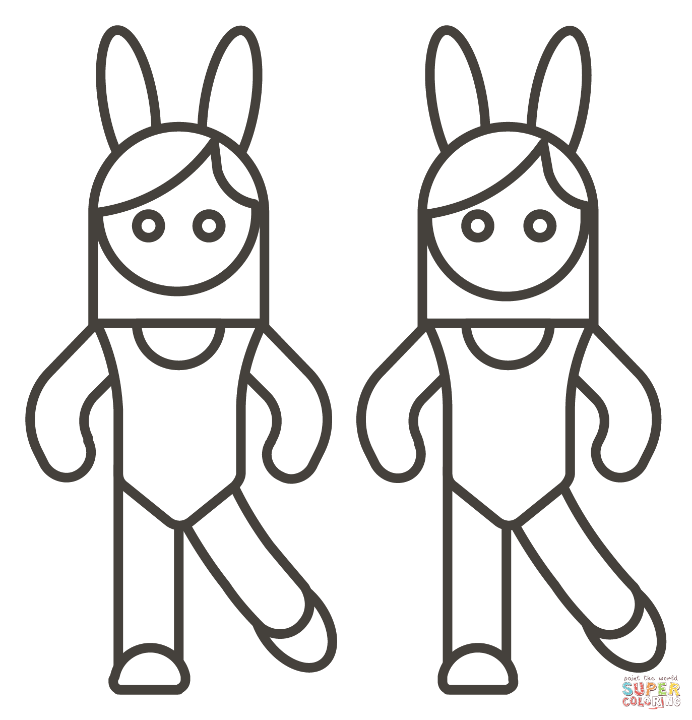 Women with bunny ears coloring page free printable coloring pages