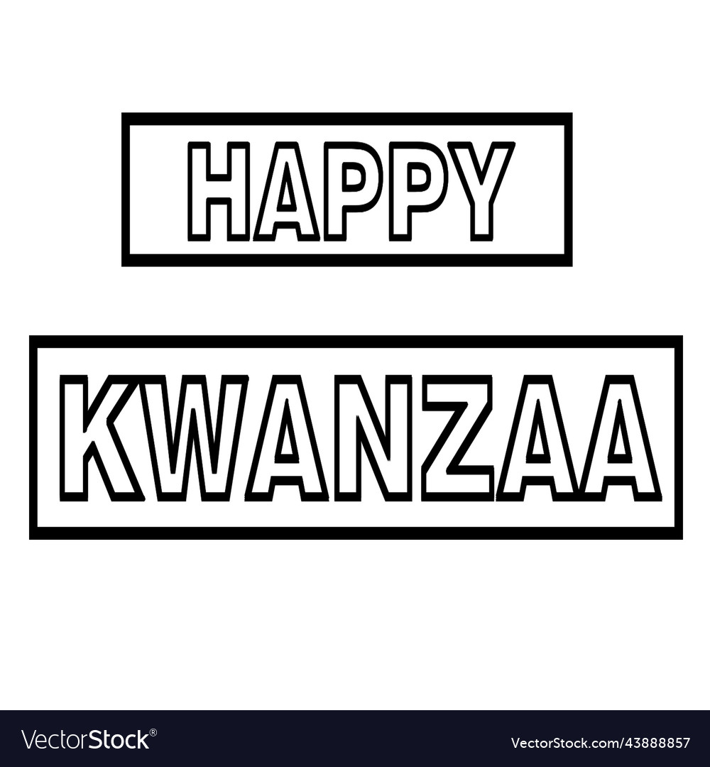 Happy kwanzaa isolated coloring page for kids vector image