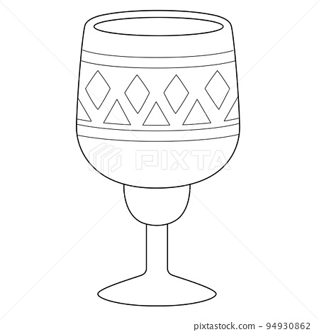 Kwanzaa unity cup isolated coloring page for kids