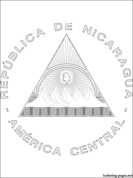 Nicaragua coat of arms coloring page coloring pages flag coloring pages nicaragua