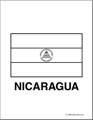 Clip art flags nicaragua coloring page i