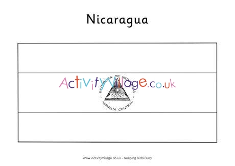 Nicaragua flag louring page