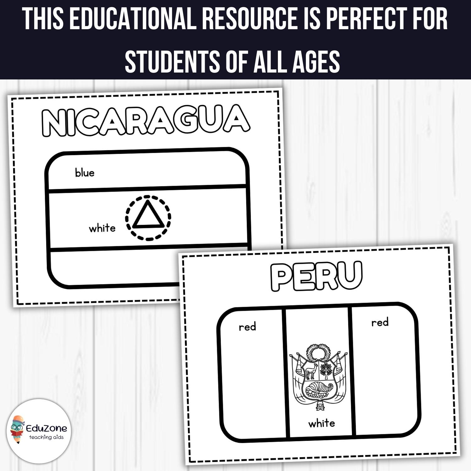 Celebrate hispanic heritaeducational hispanic countries flags coloring pages to have fun made by teachers