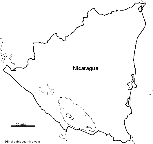 Outline map nicaragua