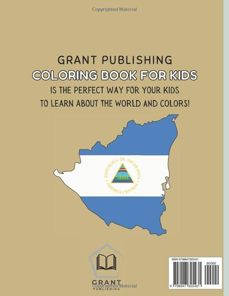 Nicaragua coloring book for kids with interesting facts publishing grant books