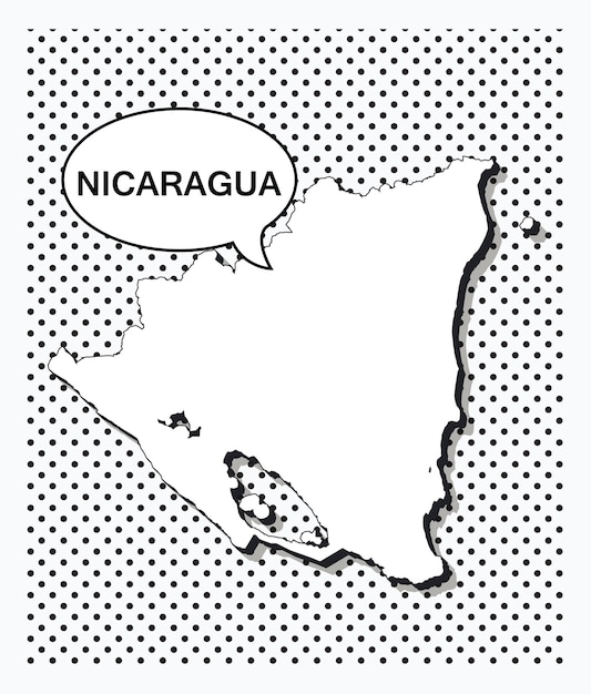 Premium vector pop art map of nicaragua