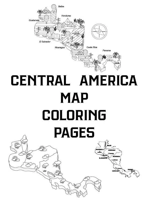 Free central america map coloring pages