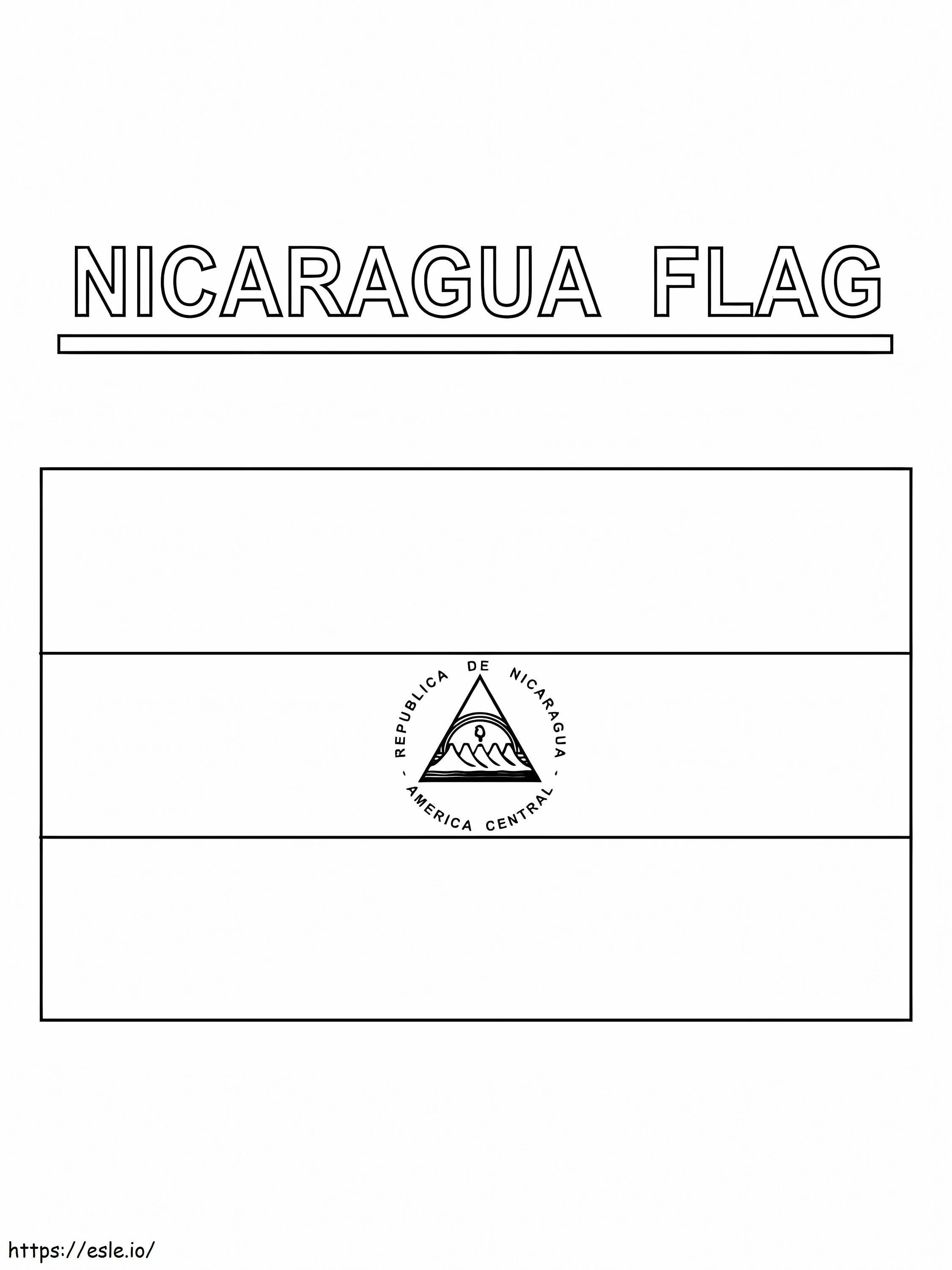 Flag of nicaragua coloring page