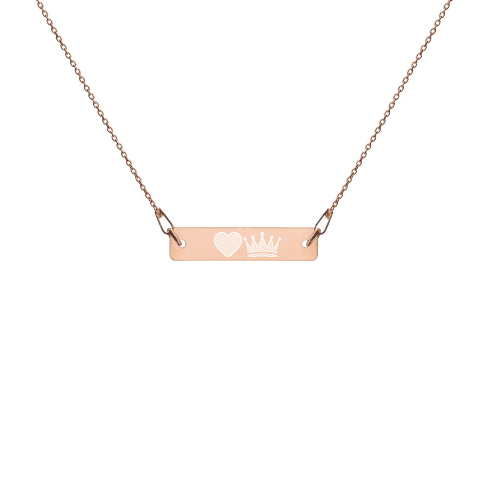 Engraved emoji bar chain necklace