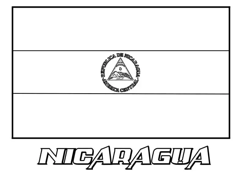 Nicaragua flag coloring page