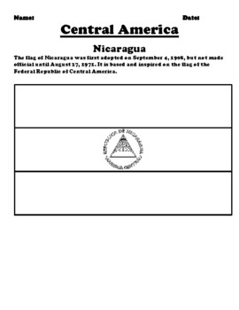 Nicaragua flag worksheet by northeast education tpt