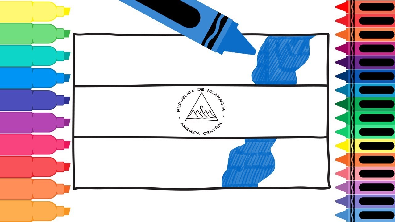 How to draw nicaragua flag