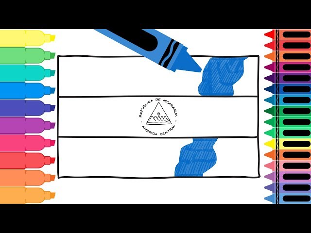 How to draw nicaragua flag