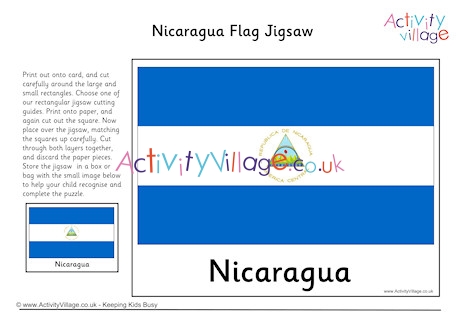 Nicaragua flag jigsaw