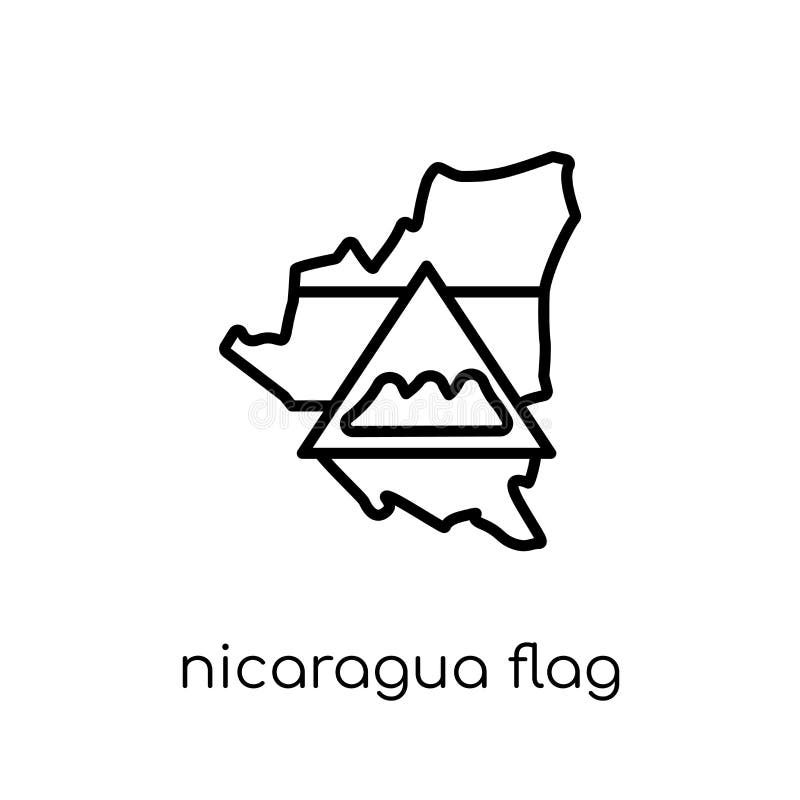 Nicaragua flag icon trendy modern flat linear vector nicaragua stock vector