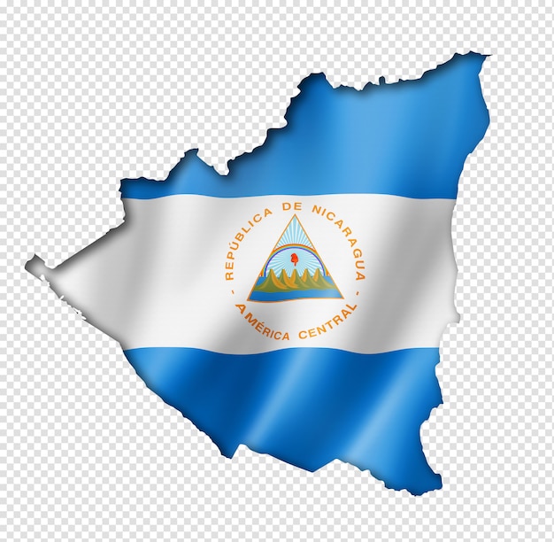 Premium psd nicaragua flag map