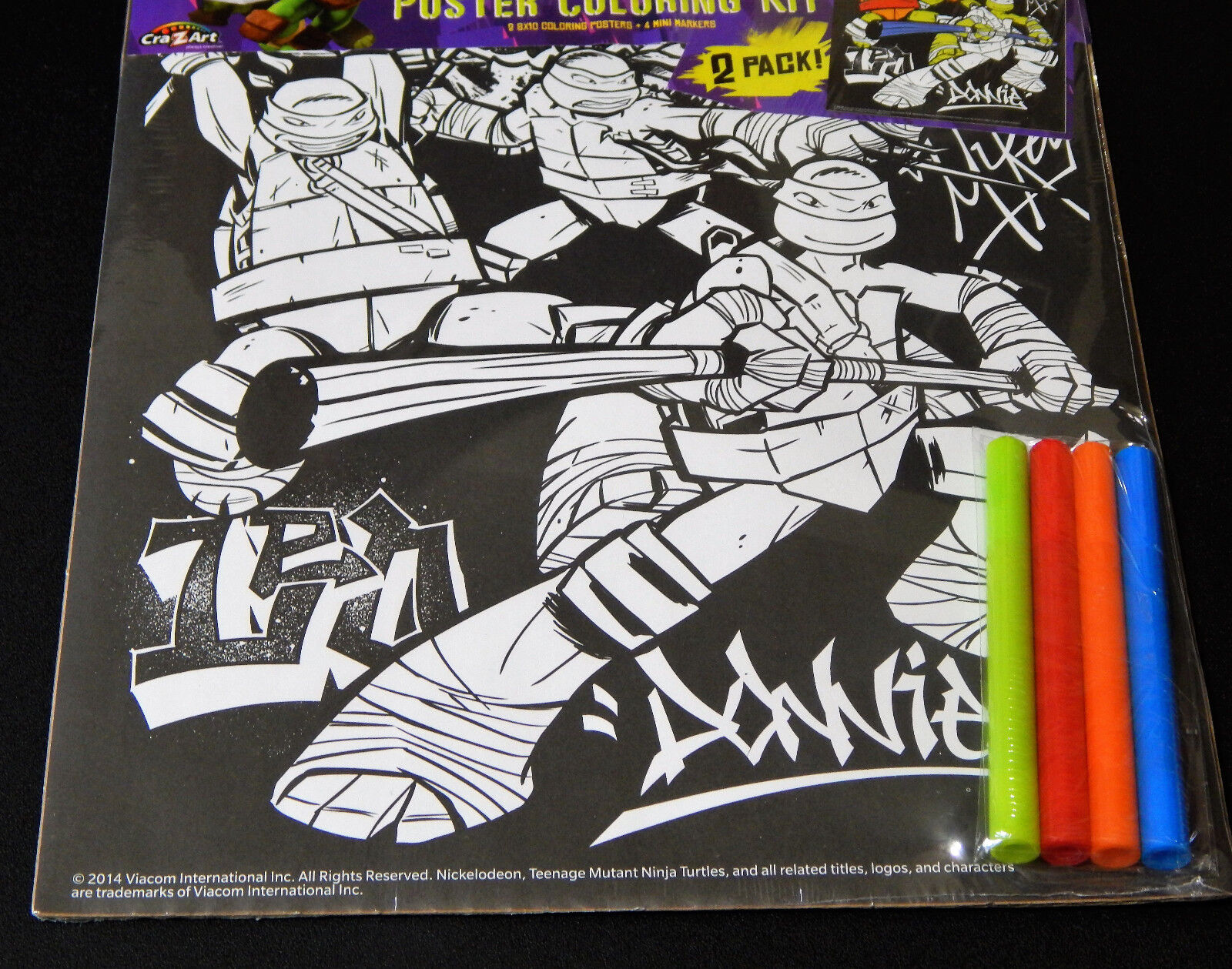 Nickelodeon teenage mutant ninja turtles coloring poster w markers kids craft