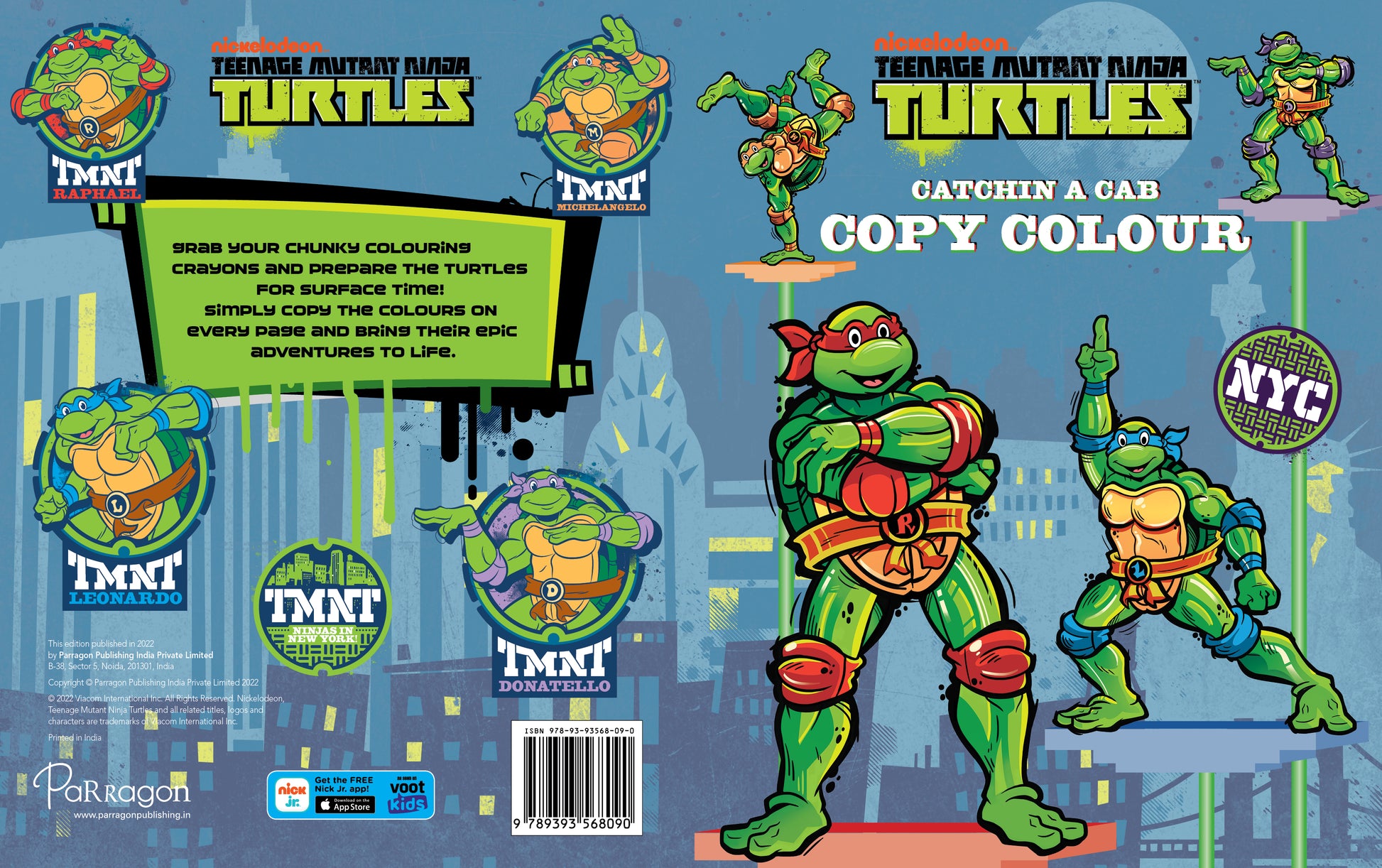 Buy teenage mutant nja turtle catch a cab copy colour â parragon publishg