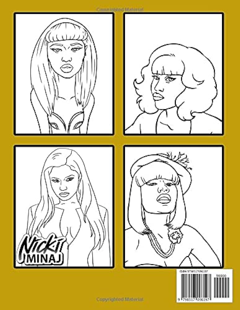 Nicki minaj coloring book coloring pages an amazing coloring book with lots of illustrations nicki minaj for relaxation and stress relief springer falko libros