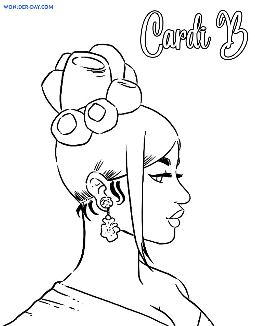 Cardi b coloring pages