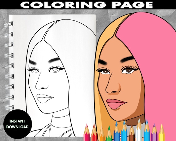 Nicki minaj coloring page instant download coloring sheet digital instant download