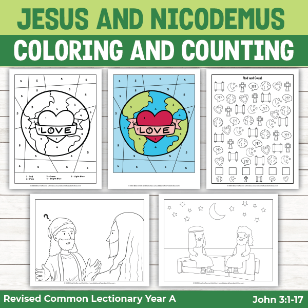 Jesus and nicodemus activity pages