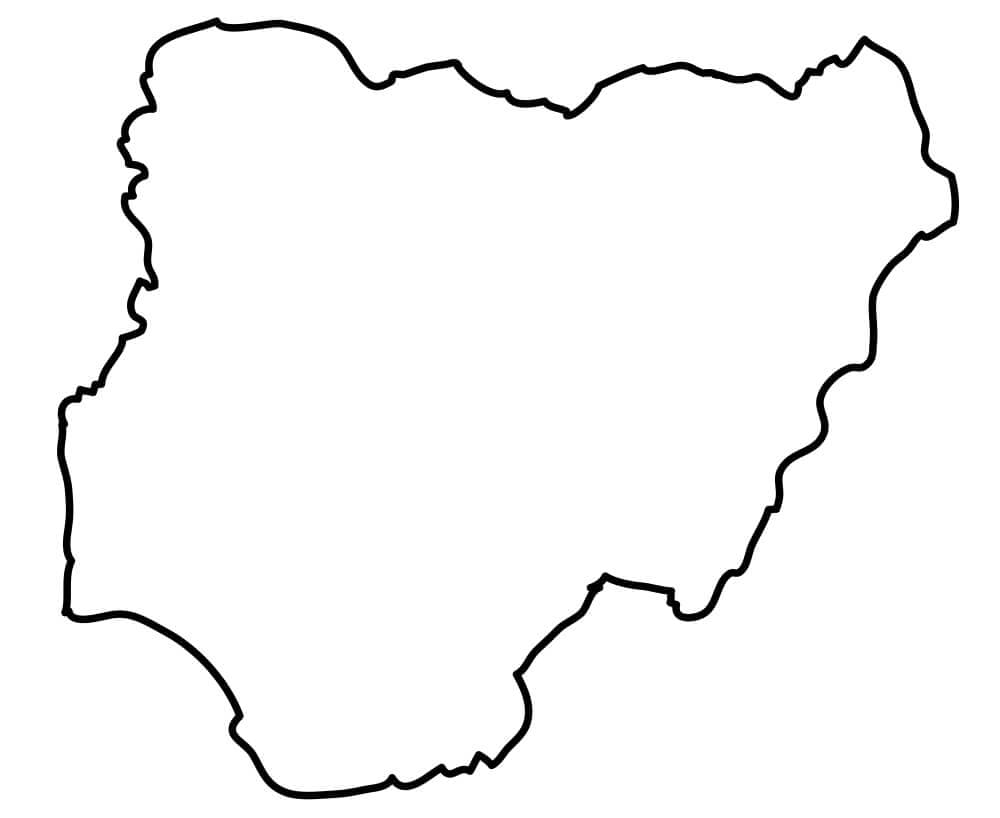 Outline map of nigeria coloring page