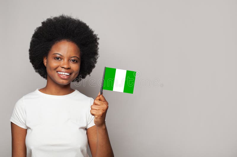 Nigerian woman flag stock photos