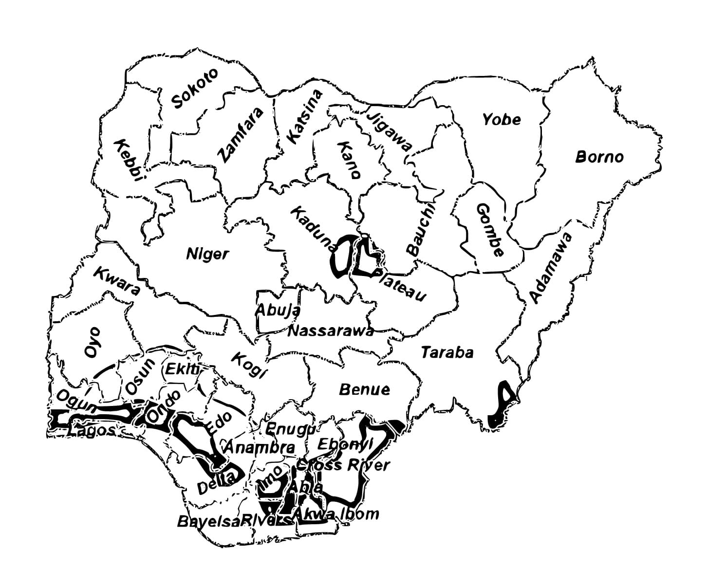 Printable flag of nigeria coloring page