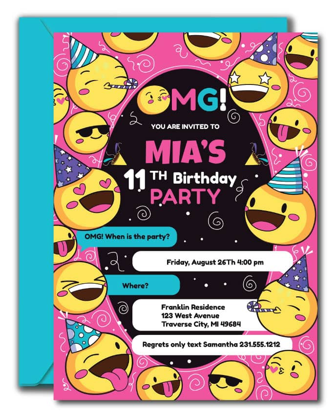 Emoji birthday invitation