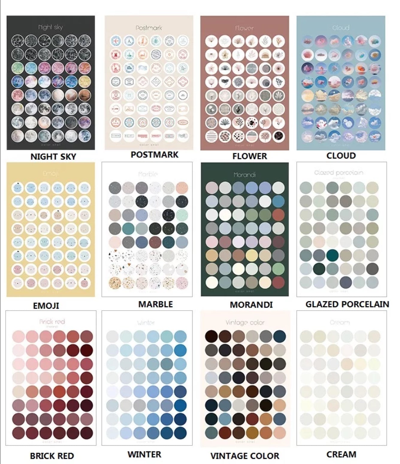 Aesthetic dot planner sticker sheets coral ink