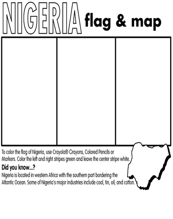 Nigeria flag flag coloring pages color nigeria