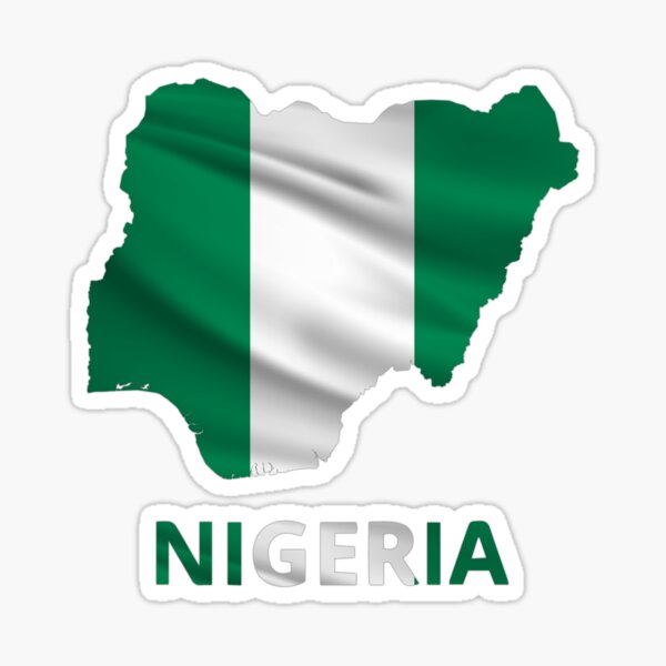 Wavy nigerian flag inside map of nigeria sticker for sale by mashmosh