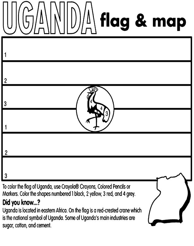 For eccflags of the world coloring sheets by crayola world thinking day flag coloring pages uganda