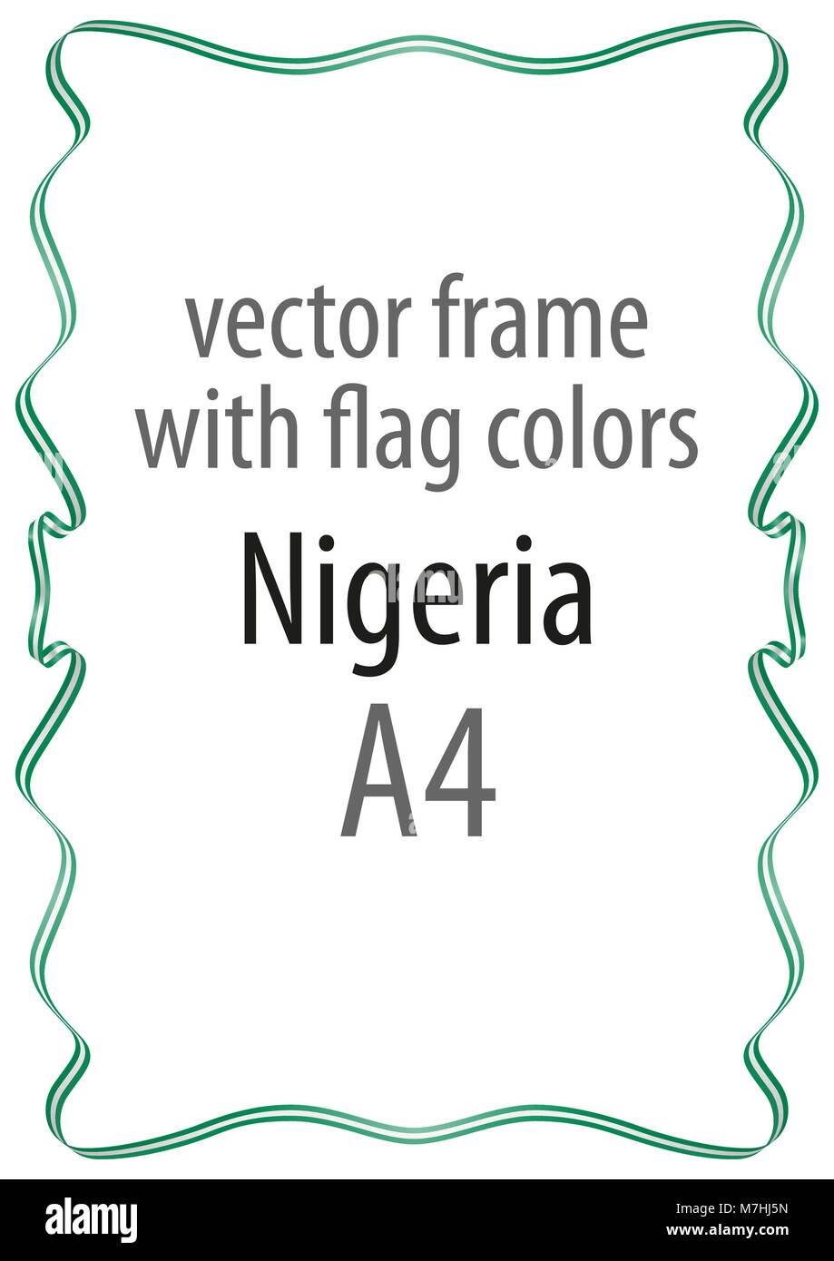 Frame and border of ribbon with the colors of the nigeria flag stock vector image art