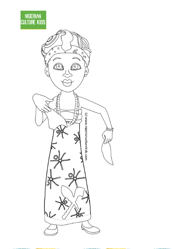 Nigerian culture kids colouring pages