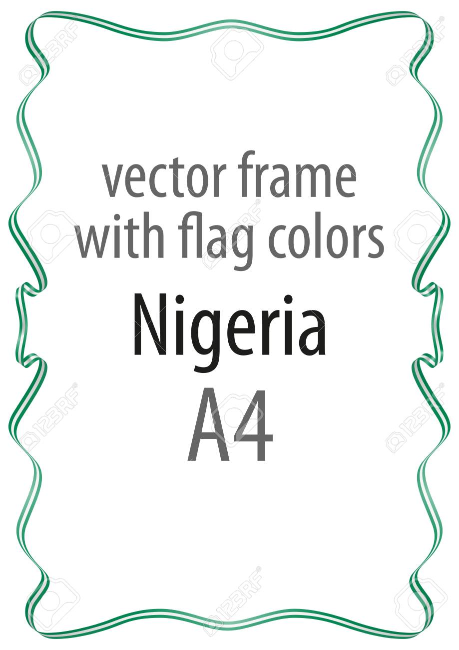 Frame and border of ribbon with the colors of the nigeria flag royalty free svg cliparts vectors and stock illustration image