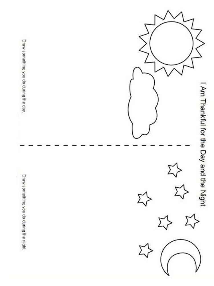 Day and night coloring pages