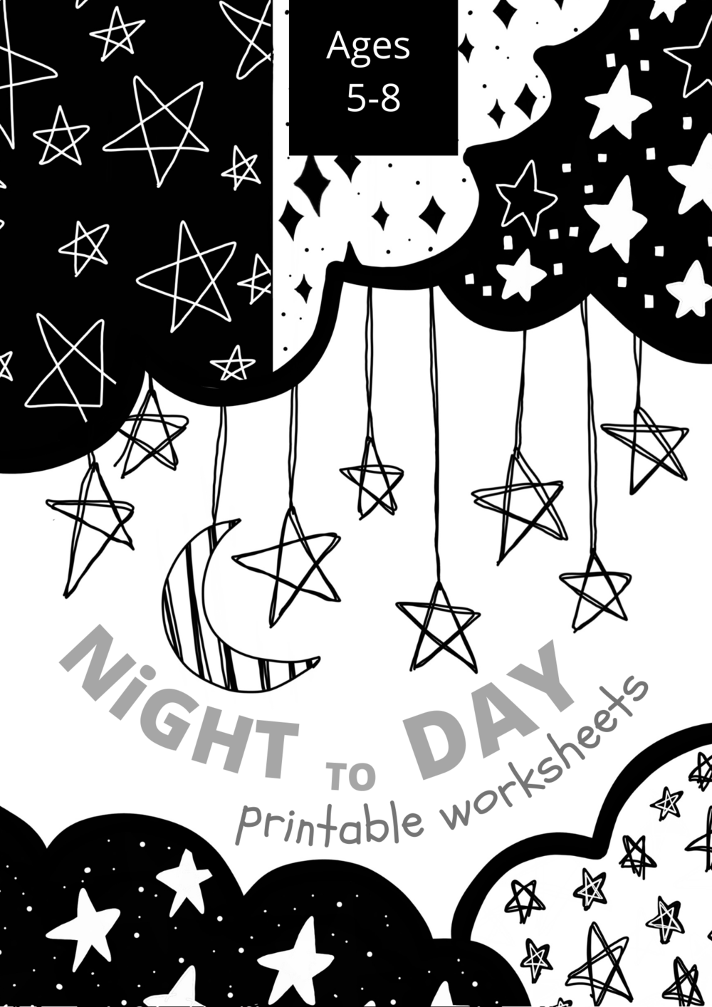 Night to day colouring printable â big secret life