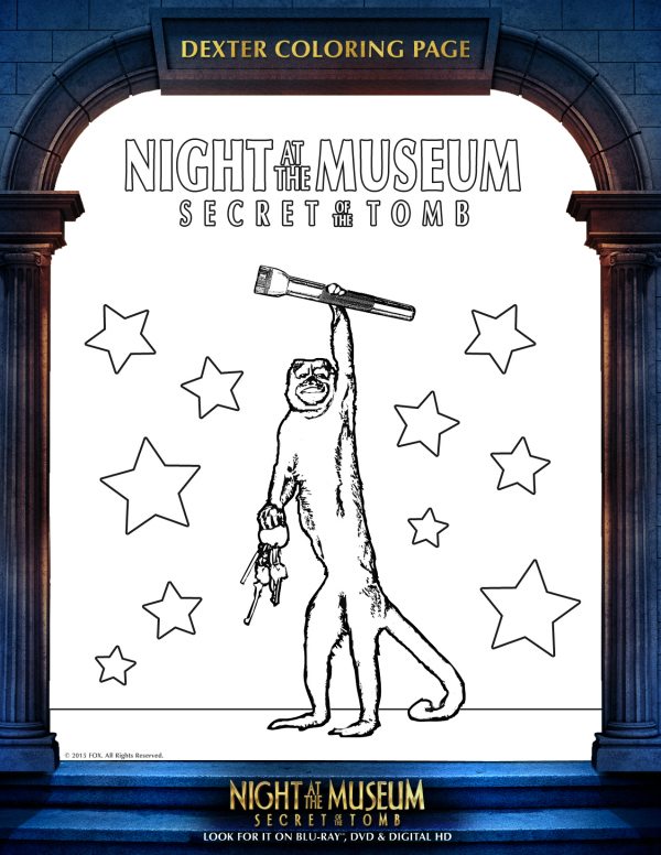 Night at the museum printable dexter coloring page