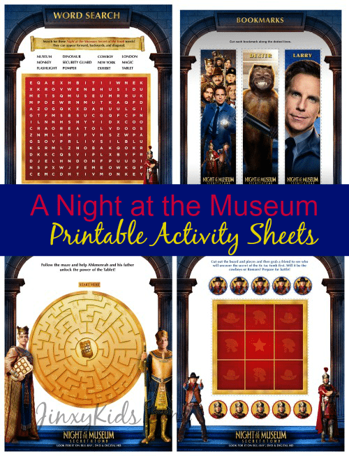 A night at the museum printable activity sheets