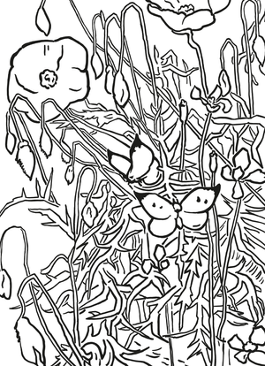 Van gogh colouring pages