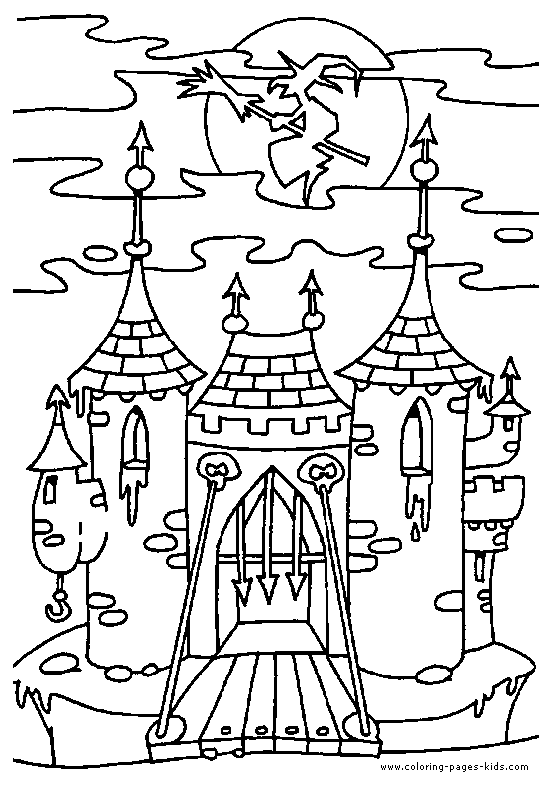 Spooky coloring pages hallow