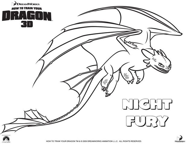 Nightfury coloring pages